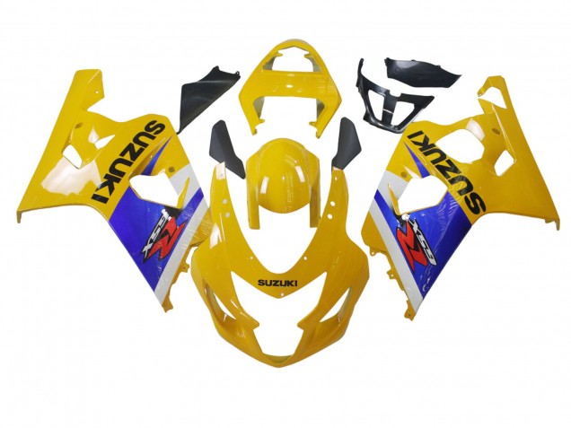 Carénage Moto Suzuki GSXR 600 / GSXR 750 2004-2005 - Jaune Blanc Bleu Noir