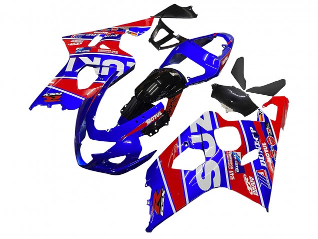 Carénages Moto Suzuki GSXR 600 / GSXR 750 2004-2005 - Bleu Rouge Noir Motul Dunlop