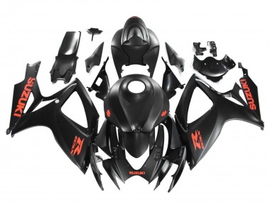 Carénages Moto Suzuki GSXR 600 / GSXR 750 2004-2005 - Noir Mat Rouge Décalque Abordables