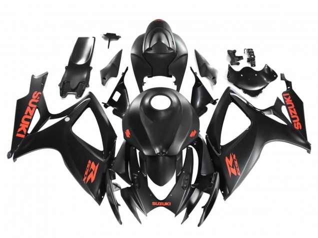 Carénages Moto Suzuki GSXR 600 / GSXR 750 2004-2005 - Noir Mat Rouge Décalque