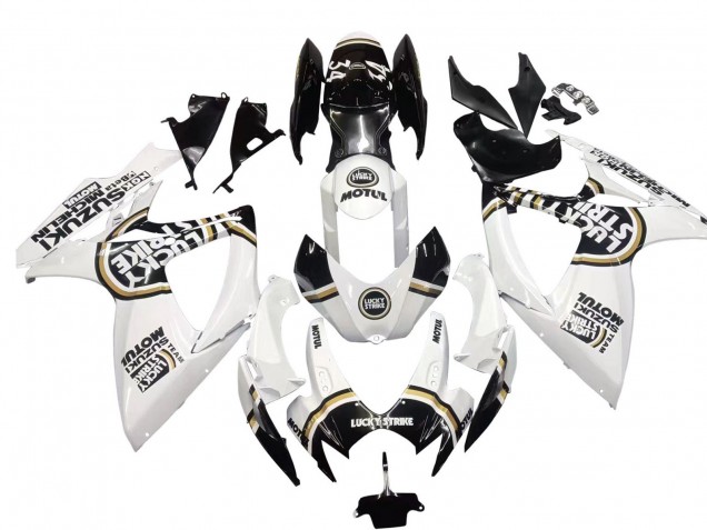 Carénages Moto Suzuki GSXR 600 / GSXR 750 2006-2007 - Blanc Noir Lucky Strike Motul