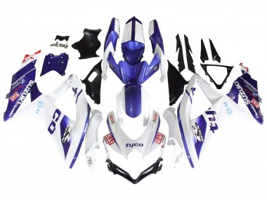 Carénages Moto Suzuki GSXR 600 / GSXR 750 2008-2010 - Blanc Bleu Noir Tyco Abordables