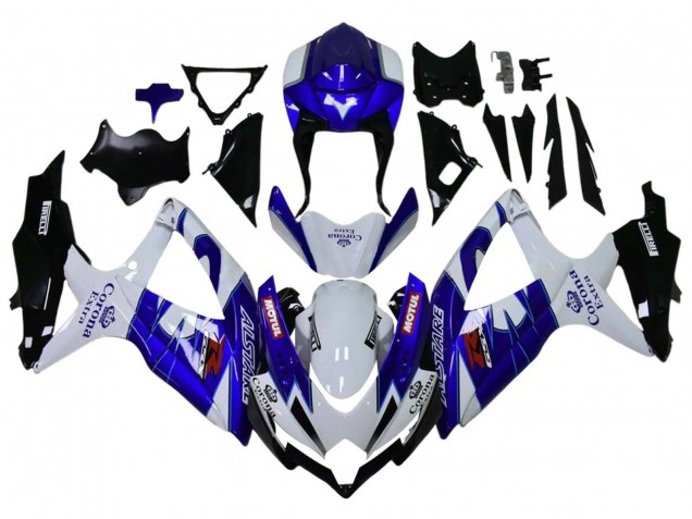 Carénages Moto Suzuki GSXR 600 / GSXR 750 2008-2010 - Blanc Bleu Noir Mat Rouge Motul