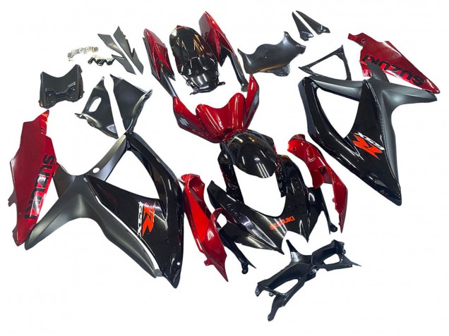 Carénage Moto Suzuki GSXR 600 / GSXR 750 2008-2010 - Rouge Noir Brillant