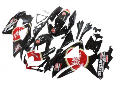 Carénages Moto Suzuki GSXR 600 / GSXR 750 2008-2010 - Noir Brillant Rouge Blanc Motul Lucky Strike Abordables