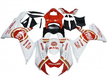 Carénages Moto Suzuki GSXR 600 / GSXR 750 2008-2010 - Blanc Rouge Lucky Strike Abordables