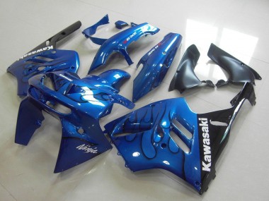 Carénage Moto Kawasaki ZX9R 1994-1997 - Bleu Noir Flamme Abordables