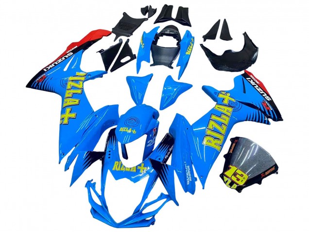 Carénages Moto Suzuki GSXR 600 / GSXR 750 2011-2024 - Bleu Or Rouge Noir Rizla