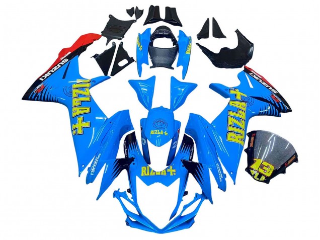 Carénages Moto Suzuki GSXR 600 / GSXR 750 2011-2024 - Bleu Or Rouge Noir Rizla