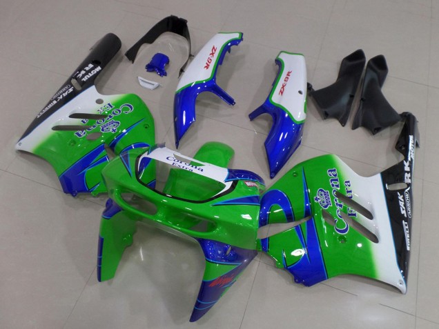 Carénages Moto Kawasaki ZX9R 1994-1997 - Blanc Bleu Vert Noir Corona Extra