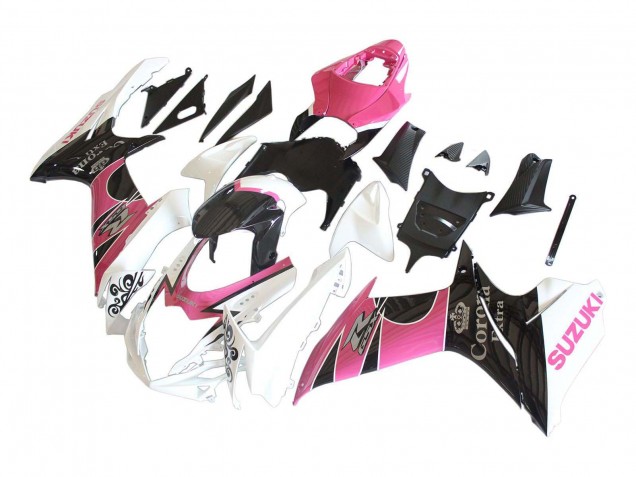 Carénages Moto Suzuki GSXR 600 / GSXR 750 2011-2024 - Blanc Rose Noir Corona