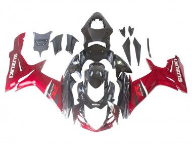Kits Carénage Moto ABS Suzuki GSXR 600 / GSXR 750 2011-2024 - Rouge Noir Brillant Abordables