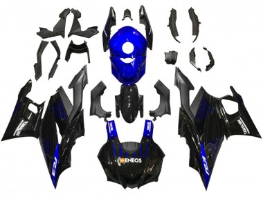 Carénages Moto Yamaha YZF R3/R25 2019-2021 - Bleu Noir Fibre de Carbone ENEOS Yamalube Abordables