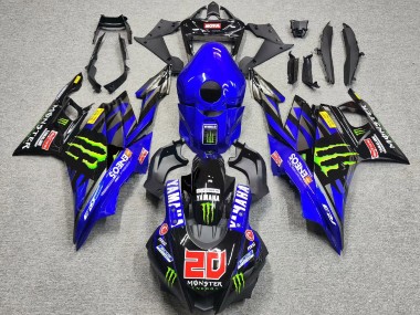 Carénages Moto Yamaha YZF R3/R25 2022-2024 - Bleu Vert Noir Monstre ENEOS 20 Abordables
