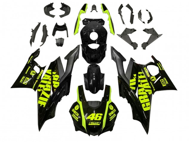 Carénages Moto Yamaha YZF R3/R25 2022-2024 - Noir Vert ENEOS 46