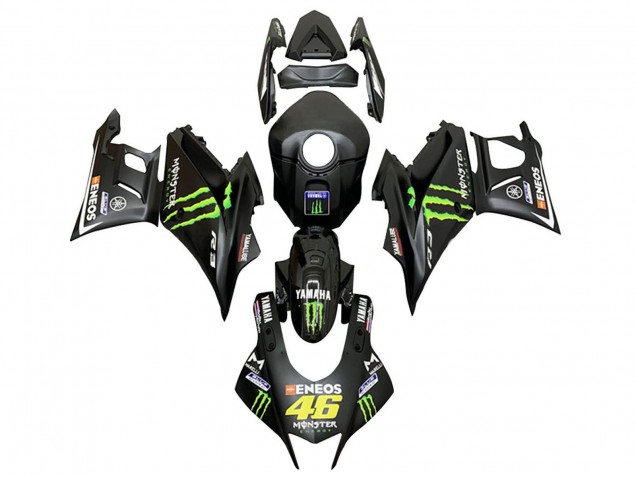 Carénages Moto Yamaha YZF R3/R25 2022-2024 - Noir Vert Monstre ENEOS 46