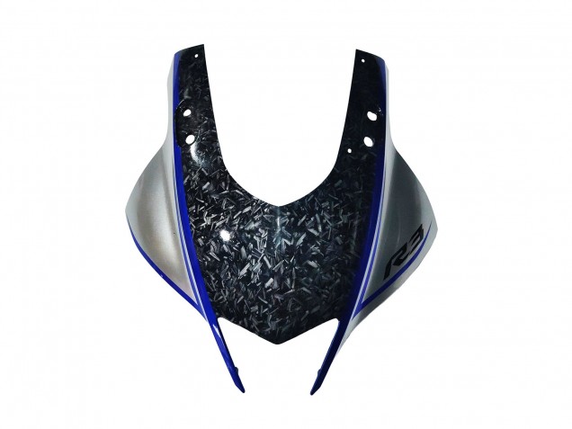 Carénages Moto Yamaha YZF R3/R25 2022-2024 - Marbre Noir Argent Bleu Fibre de Carbone Forgée Style