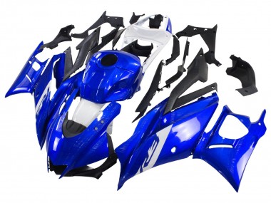 Carénages Moto Yamaha YZF R3/R25 2022-2024 - Bleu Blanc Noir Mat Abordables