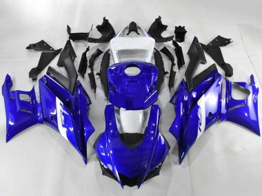 Carénages Moto Yamaha YZF R3/R25 2022-2024 - Bleu Blanc Noir Mat Abordables
