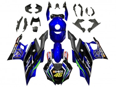 Carénages Moto Yamaha YZF R3/R25 2022-2024 - Bleu Vert Noir ENEOS 46 Abordables