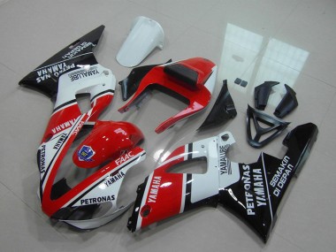 Carénages Moto Yamaha YZF R1 2000-2001 - Rouge Blanc Noir Brillant Petronas Yamalube Abordables