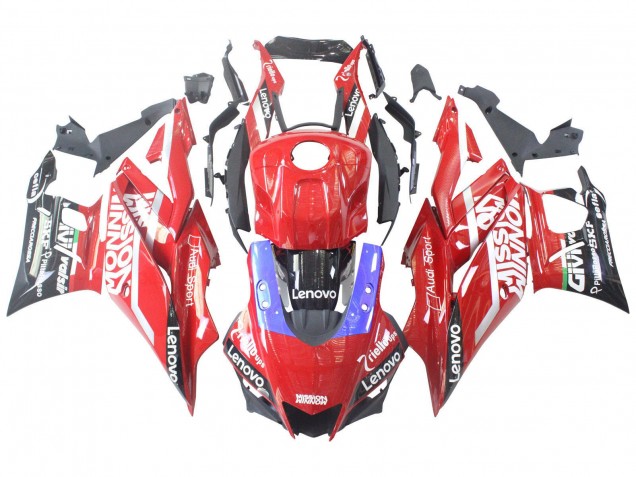Carénages Moto Yamaha YZF R3/R25 2022-2024 - Rouge Bleu Noir Lenovo Valsir