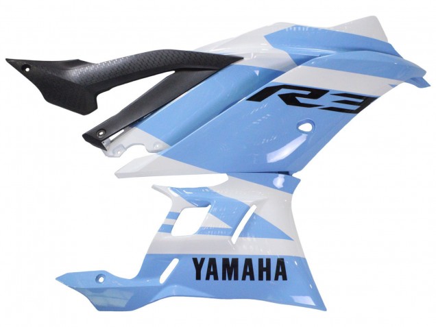 Carénages Moto Yamaha YZF R3/R25 2022-2024 - Blanc Bleu Clair