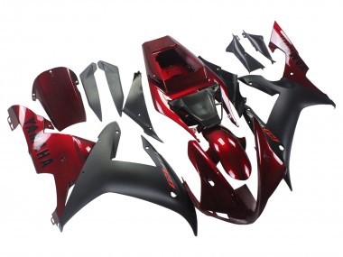 Kits Carénage Moto Yamaha YZF 1000 R1 2002-2003 - Rouge Noir Mat Abordables