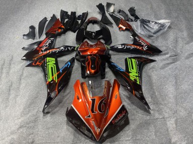 Carénages Moto Yamaha YZF 1000 R1 2002-2003 - Orange Noir Vert Néon Flamme 16 Abordables