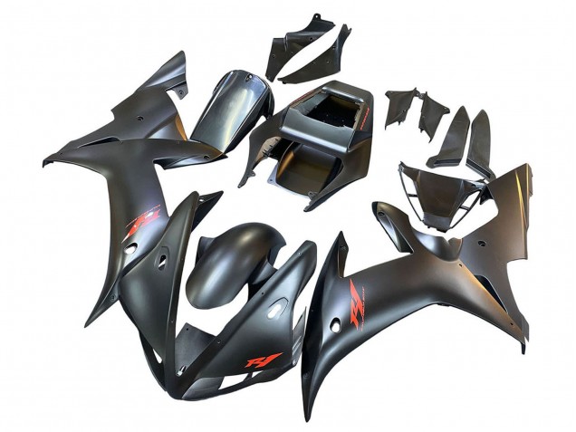 Carénages Moto Yamaha YZF 1000 R1 2002-2003 - Noir Mat Rouge