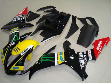 Carénages Moto Yamaha YZF R1 2002-2003 - Noir Brillant Jaune Rouge Vert Motul Monstre Abordables