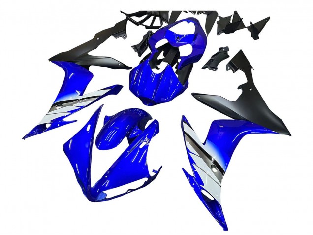 Carénages Moto Yamaha YZF 1000 R1 2004-2006 - Bleu Blanc Noir Mat