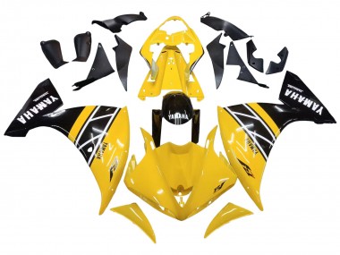 Kits Carénage Moto Yamaha YZF 1000 R1 2009-2011 - Jaune Blanc Noir Bande Abordables