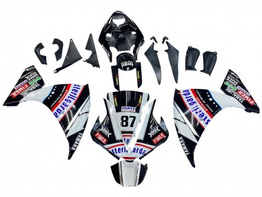 Carénages Moto Yamaha YZF 1000 R1 2012-2014 - Noir Brillant Blanc Rouge Fimer Yamalube Sterilgarda 87 Abordables