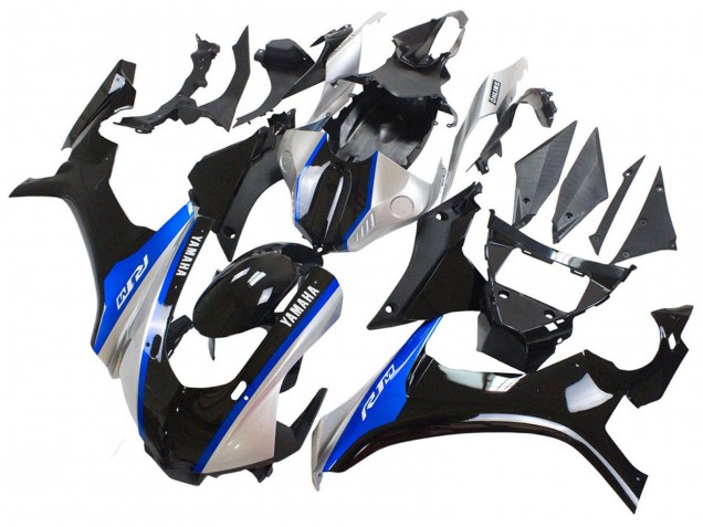 Carénages Moto Yamaha YZF 1000 R1 2015-2019 - Argent Bleu Noir Brillant