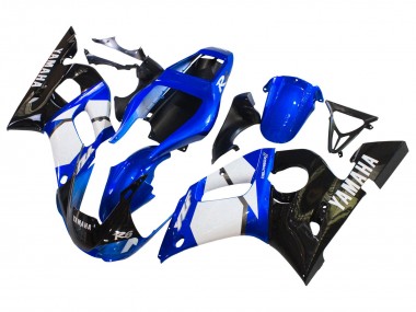 Carénages Moto Yamaha YZF 600 R6 1998-2002 - Blanc Bleu Noir Brillant Abordables