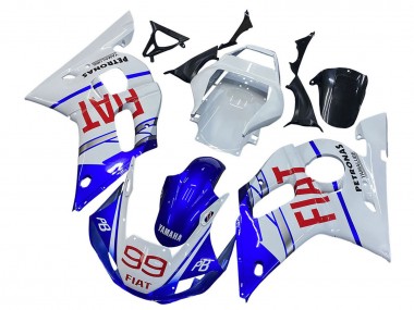 Carénages Moto Yamaha YZF 600 R6 1998-2002 - Blanc Bleu Rouge Fiat 99 Abordables