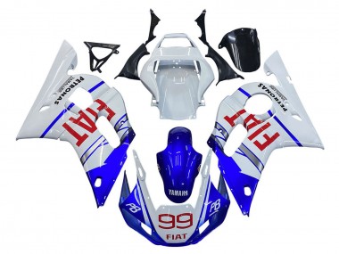 Carénages Moto Yamaha YZF 600 R6 1998-2002 - Blanc Bleu Rouge Fiat 99 Abordables