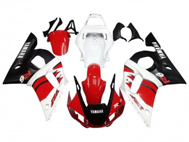 Carénages Moto Yamaha YZF 600 R6 1998-2002 - Blanc Rouge Noir Brillant Abordables