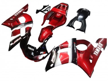 Carénages Moto Yamaha YZF 600 R6 1998-2002 - Rouge Blanc Noir Brillant Abordables
