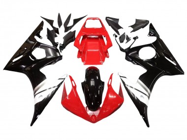 Carénages Moto Yamaha YZF R6S 2006-2009 - Rouge Blanc Noir Brillant Abordables