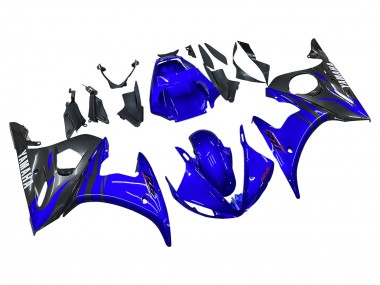 Carénages Moto Yamaha YZF R6S 2006-2009 - Bleu Noir Abordables