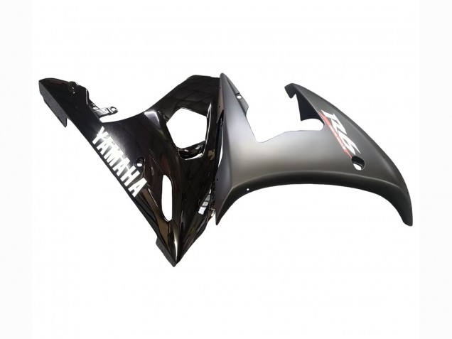 Carénages Moto Yamaha YZF R6S 2006-2009 - Noir Brillant Noir Mat Blanc Décalque