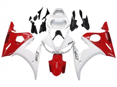 Carénages Moto Yamaha YZF R6S 2006-2009 - Blanc Rouge Abordables