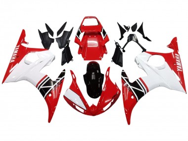Carénage Moto Yamaha YZF R6S 2006-2009 - Blanc Rouge Noir Brillant Abordables