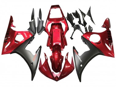 Kits Carénage Moto Yamaha YZF R6 2003-2004 - Rouge Noir Mat Abordables