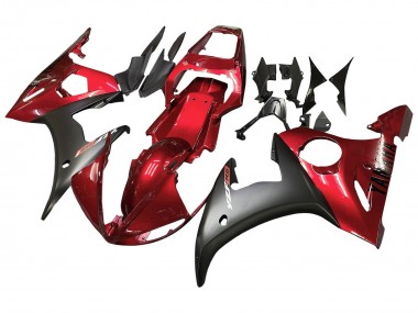 Kits Carénage Moto Yamaha YZF R6S 2006-2009 - Rouge Noir Mat Abordables