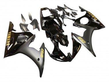 Carénages Moto Yamaha YZF R6S 2006-2009 - Noir Brillant Noir Mat Or Décalque Abordables