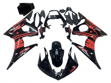 Carénage Moto Yamaha YZF R6S 2006-2009 - Noir Brillant Rouge Abordables