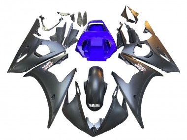 Carénages Moto Yamaha YZF R6S 2006-2009 - Bleu Noir Mat Abordables